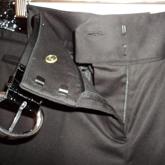NWT Apt 9 Women's Size 16 Maxwell Fit Capri Pants Cropped Black Faux Croc Belt - Picture 4 of 11